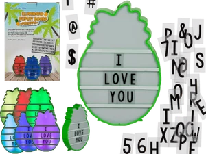 Illuminated Pineapple Display Board 80 letters & symbols LED Light Box - Picture 1 of 4