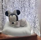 Ceramic Disney Baby Minnie Mouse Sleeping  on Large Pillow Nursery Nightlight