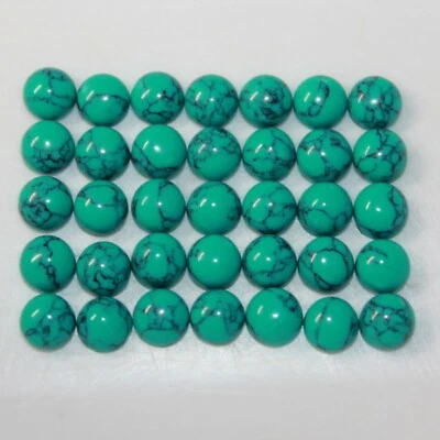 Turquoise 5mm Flat Back Cabochon Round Loose Gemstone(s) - Image 1 of 2