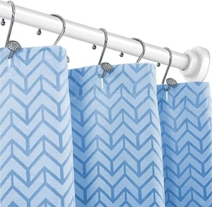 Maxda Adjustable Stainless Steel 72" Straight Tension Shower Curtain Rod -White - Picture 1 of 7