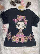 Women’s Blouse Short-sleeves Shirt, 3D Decorated With Glitter Size 3XL Black 094
