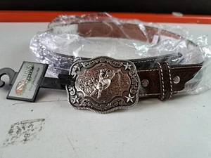 Nocona Boys' Piercing Underlay Western Belt - N4439033, Size 24 - Picture 1 of 5