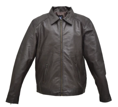 Mens Leather Jacket Soft Causal Classic Dress Plain Fashion Real Leather Jacket - image 1 of 2