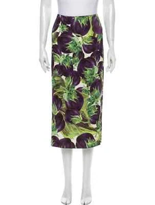 Dolce and Gabbana Eggplant Print Midi Skirt L/10/46 IT - Imagen 1 de 3