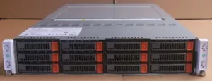 Supermicro 6028BT-HNC0R+ 4x X10DRT-B+ Node 4x E5-2630v4 256GB RAM 12x 3.5" Bay - Picture 1 of 9