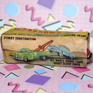 Boxed vintage tinplate breakdown truck Excellent Condition Made In Hong Kong