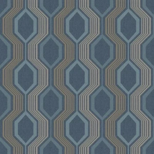 Sechseck benzinblaue Tapete 904905 von Arthouse Flur Lounge Schlafzimmer Esszimmer - Bild 1 von 2