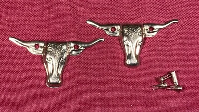 2 Vintage Cap Gun Original Leather Holster Concho Parts Western Playset 50s 60s - Image 1 of 4