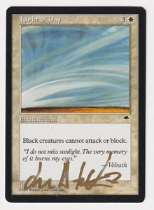 Gold Signed Light of Day HP Tempest Artist Drew Tucker 1997 MTG Magic Vintage! - Picture 1 of 2
