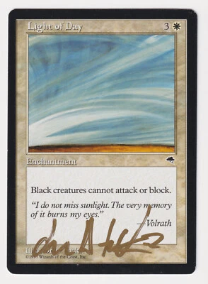 Gold Signed Light of Day HP Tempest Artist Drew Tucker 1997 MTG Magic Vintage! - Image 1 of 2