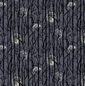 Studio E Spooky Night Moonlight Trees Midnight Cotton Fabric by The Yard - Picture 1 of 1