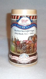 1855-1986 Miller High Life Stein Mug 1st Successful Flight Kitty Hawk NC 1903 - Picture 1 of 5