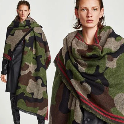 HOT Unisex Scarves Winter Soft Long Blanket Cape Shawl Camo Pashmina Wraps - Image 1 of 4