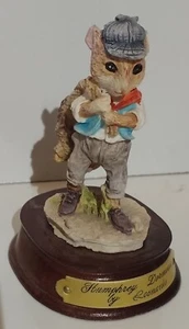 1989 Heritage Mint Little Nook Village Humphrey Dormouse#LN-07 Figurine Wood Bas - Picture 1 of 7