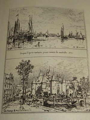 Maxime LALANNE 1827-1886 Gravure ORIGINALE ANVERS AMSTERDAM IMPRESSIONNISME 1870 - Photo 1/2