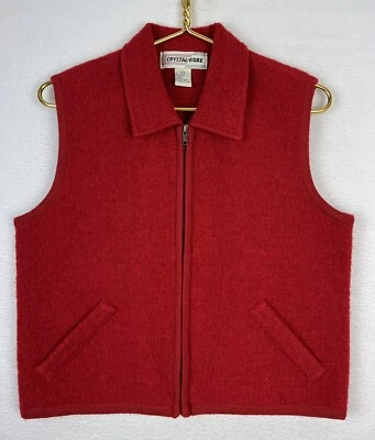 Chaleco de lana Crystal-Kobe para mujer talla S/P cremallera completa festivo vacaciones rojo Foto 1 de 4