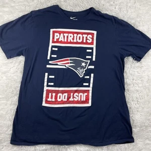 Nike Mens XL Patriots T Shirt Short Sleeve Top New England Football Blue Red - Picture 1 of 6