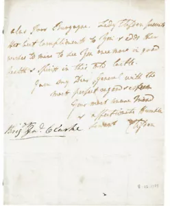 IRISCHER Politiker JAMES AGAR, 1. VISCOUNT CLIFDEN 1788 AUTOGRAMMBRIEF Fragment - Bild 1 von 2