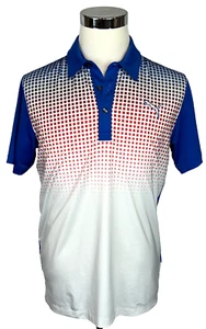 Puma Men's Blue White Red Dry Cell Athletic Polo Short Sleeve Golf Shirt Size S - Picture 1 of 9
