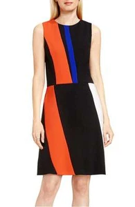 VINCE CAMUTO COLORBLOCK SLEEVELESS A-LINE DRESS sz S - Picture 1 of 3