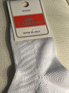 NOS Vtg ITALIAN Baby Socks White FINE COTTON 9-12 Months Sz 4-1/2 - Picture 1 of 5