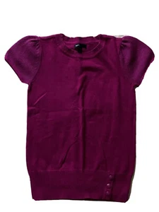 GAP ~ GAP KIDS ~ Girls short sleeve knit purple sweater ~ buttons ~ size Large - Picture 1 of 5