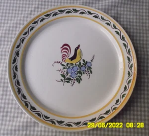 BELGISCHER TELLER BOCH LA LOUVIERE MODELL KOLIBRI STEINGUT 24 CM - Bild 1 von 4