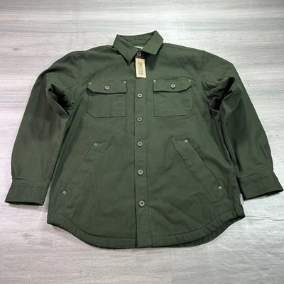 NEW Duluth Trading Jacket Mens Medium Green Burly Flex Fire Hose Shacket Lined - Image 1 of 4