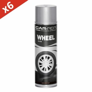 6x Car-Rep Wheel Silver Acrylic Spray Paint 0.5L High Gloss Wear Resistant - Picture 1 of 7