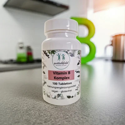 QUIETSCHFIDEL GESUNDHEIT UND MEHR GMBH Vitamin B Komplex 100 Tabletten - alle 8 B-Vitamine, Inositol und Cholin