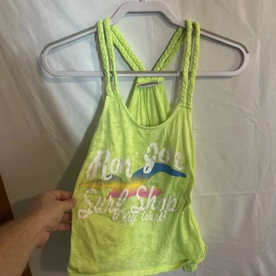 Ron Jon Surf Shop Medium Tank Top Key West Women’s Neon Yellow/Green Rope Straps - Image 1 of 4