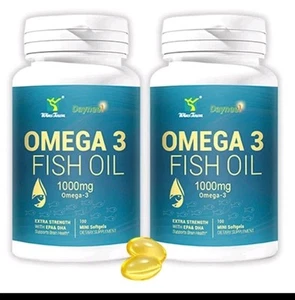Omega 3 Fish Oil 1000mg-EPA & DHA, Healthy Joint & Heart Wellness 100 Softgels - Picture 1 of 5