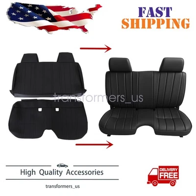 Fundas de asiento de banco de repuesto delanteras negras para camioneta Toyota Hilux 1987-1994 Foto 1 de 4