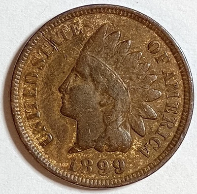 Indian Head Penny"1"Coin Lot 1899 *VERY NICE *FULL LIBERTY* $FREE SHIPPING$ #330 - Image 1 of 2