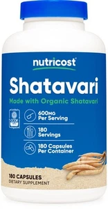 Nutricost Shatavari 600mg, 180 Capsules, Made with Organic Shatavari - Picture 1 of 5