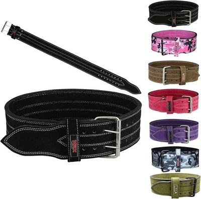 MRX Powerlifting Leather Belt 4" Wide 10mm Thickness Training Medium, Black  - Image 1 of 4