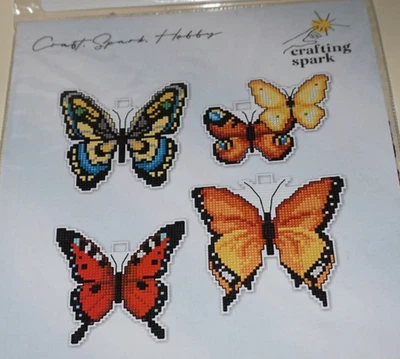 NIP, Crafting Sparks Hobby, "Butterflies", Cross Stitch Plastic Canvas Kit - Image 1 of 3