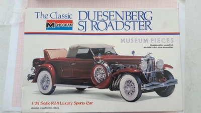 Monogram 1934 Duesenberg SJ Roadster , 1:24, started model kit. - Bild 1 von 3