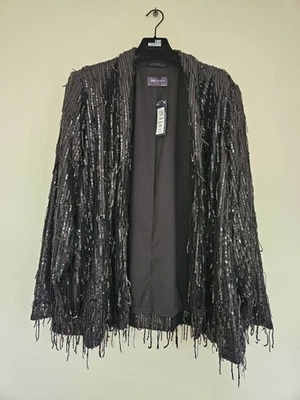 Marks and Spencer.  Black Sequin Blazer. Festive. Sparkle. UK 22. Brand new £79 - Image 1 of 4