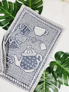 6 Pcs Kitchen Dish Towels, Extra soft 100% Cotton absorbent, Tea cup Gray - Picture 1 of 5