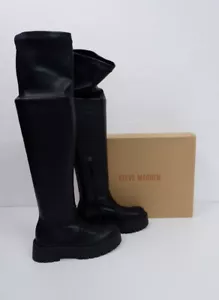 Steve Madden Womens Knee High Boots Size Uk 3 Eu 36 Black Shoes BNWTS RRP £170 - Picture 1 of 11