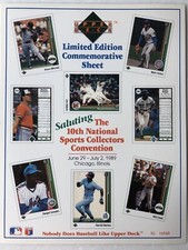 1989 Upper Deck Sheet MLB Baseball 10th National Sports Collectors Chicago