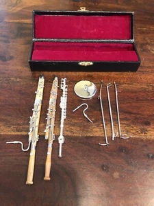 3 Mini Wood & Metal Decorative Bassoon 6" - Picture 1 of 11