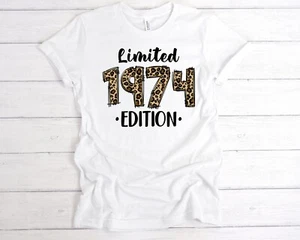 Leopard 1974 Limited Edition T-Shirt, 50 Years Old, 50th Birthday T Shirt, - Picture 1 of 6