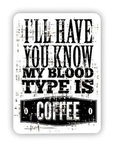 Blutgruppe ist Kaffee Küche Poster METALLSCHILD PLAKETTE Vintage Retro Poster - Bild 1 von 3
