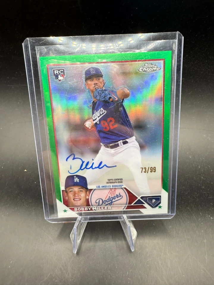 2023 Topps Chrome Update #RA-BM BOBBY MILLER RC ROOKIE Green Refractor #/99 Auto - Image 1 of 2