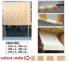 TENDA DA SOLE A CADUTA CON RULLO SOLARIS GIALLO BEIGE 150 200 240 x h. 300 cm