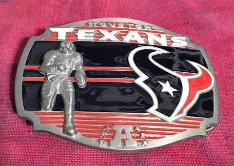HOUSTON TEXANS PLAYER BELT BUCKLE NFL BUCKLES NEW APPROX. 3 1/2" X 2 1/2" Cover