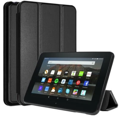 For Amazon Fire 7" 2022 12th Generation Leather Magnetic Smart Stand Case Cover - Image 1 of 4