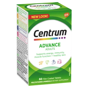 Centrum Advance Adults 60 Tablets Multivitamin Dietary Supplement A to Zinc - Picture 1 of 3